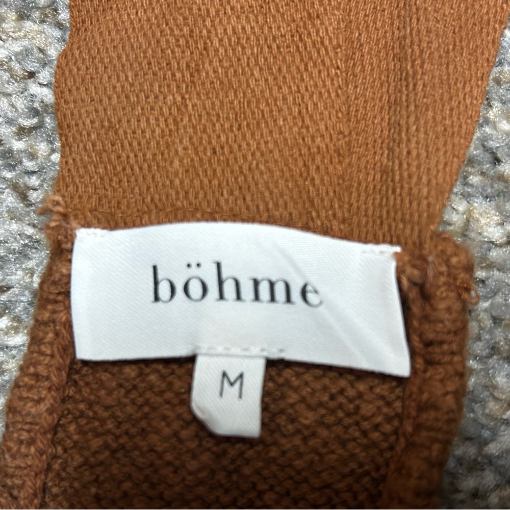 Böhme Knit Overall Shorts Rust Brown Cottagecore Boho Romper M - Picture 4 of 8